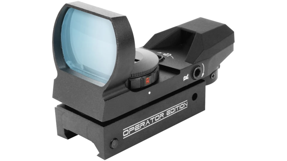 AIM Sports Inc Dual Illuminated Red Dot Sight w/ Dot, Arrow Dot, Arrow, 3/4 Circle Reticles, Black, Operator Edition, Small RT4-OE1
