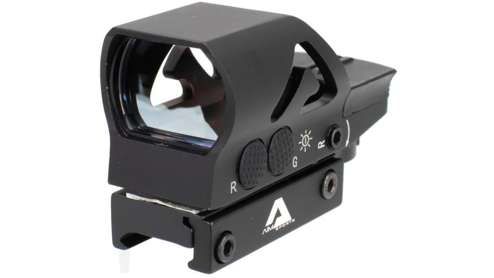 EDEMO AIM Sports Inc Dual-Illumination 1x34mm Red Dot Reflex Sigh W/4 reticle patterns, Red/Green Dot Reticle, Aircraft Grade Aluminum, Black, RT5-06C, EDEMO1