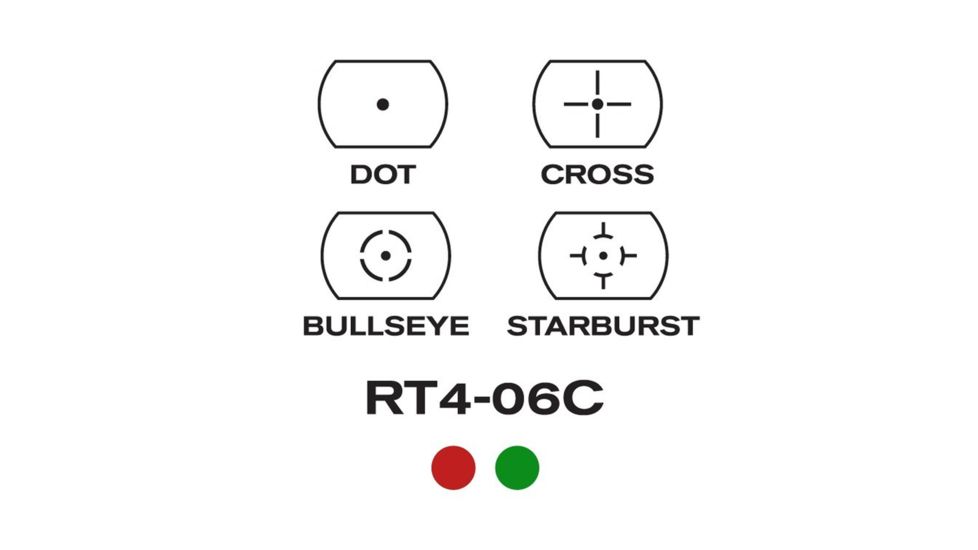 EDEMO AIM Sports Inc Dual-Illumination 1x34mm Red Dot Reflex Sigh W/4 reticle patterns, Red/Green Dot Reticle, Aircraft Grade Aluminum, Black, RT5-06C, EDEMO1