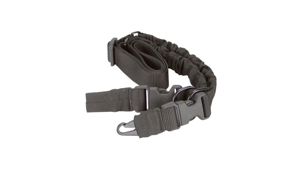 AIM Sports Inc Two Or One Point Bungee Rifle Sling/Steel Clip/Sleeve (Heavy Duty)/Blk AOPS02B