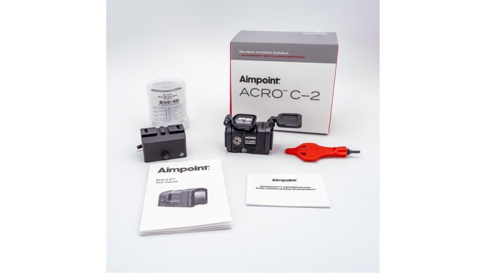 Aimpoint ACRO C-2 2.5 MOA Red Dot Reflex Sight - B&amp;T 39mm QD Mount, Black, 200978