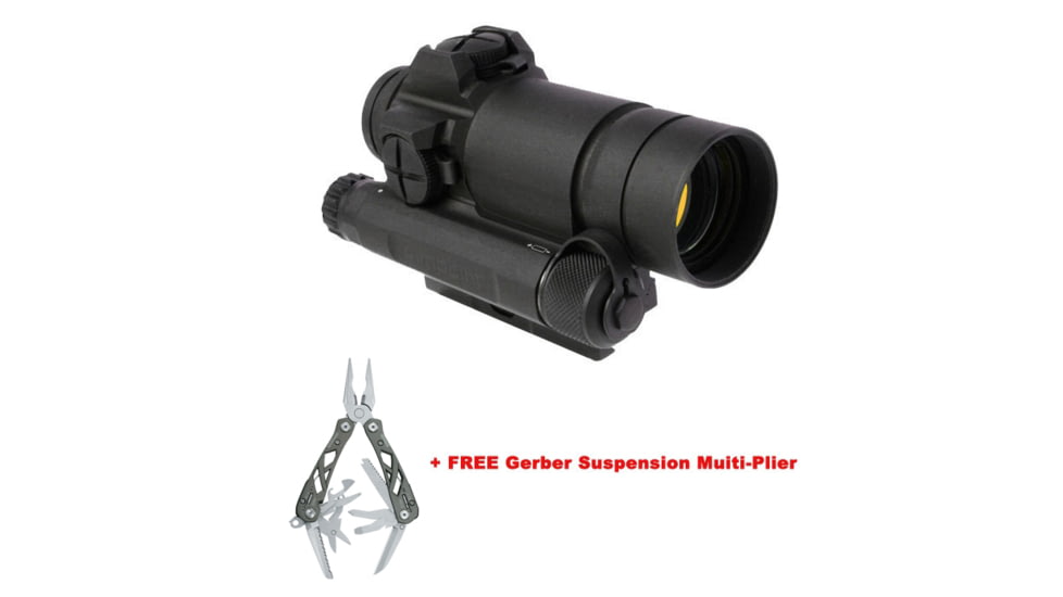 Aimpoint CompM4 Red Dot Reflex Sight Without Mount, 2 MOA Dot Reticle, w/ Multi-Plier, Black, Semi Matte, Anodized, 12309-KIT