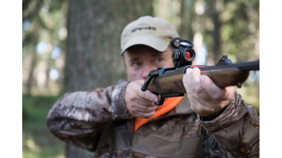 Demo, Aimpoint Micro H-2 Red Dot Reflex Sight, 2 MOA Dot Reticle, w/ LRP Mount &amp; Spacer, Black, Semi Matte, Anodized, 200211-DEMO