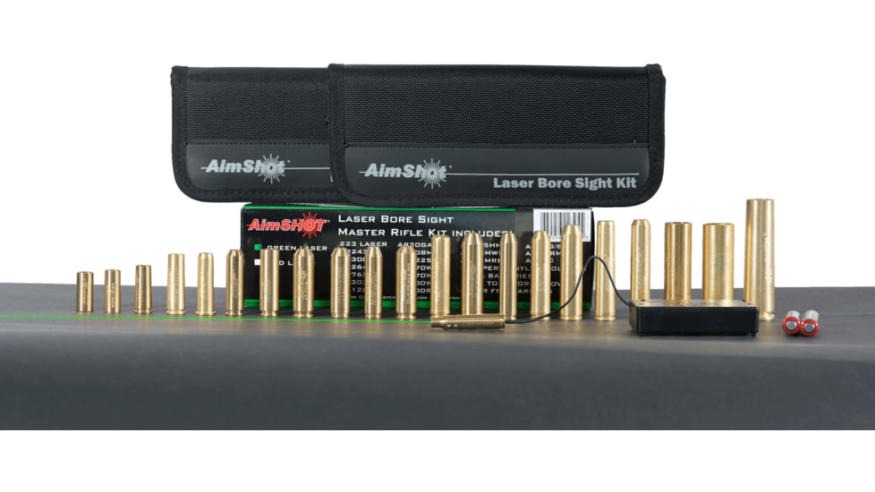 AimShot Master 2 Rifle Laser Bore Sight Kit, Green, KT-MASTER2-GREEN