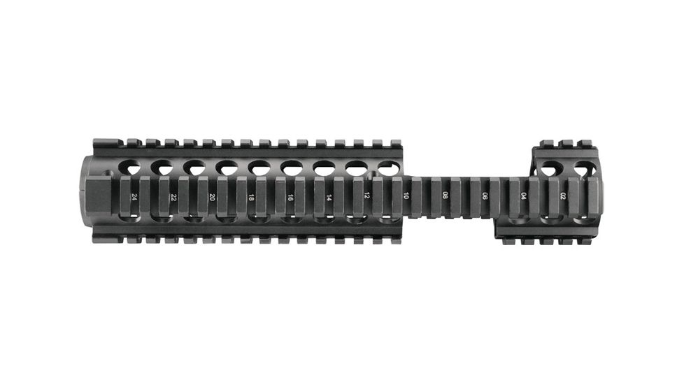 AimSports AR Carbine Length 2-Piece Quad Rail w/ Extended Rail, Black MT057, EDEMO14