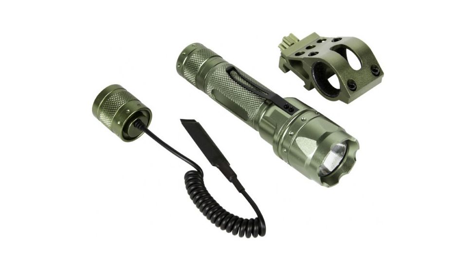 AimSports Flashlight 180 Lumens w/ Offset Mount/Green, Metallic Green FHD180G