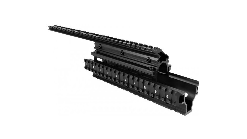 AimSports Saiga 12G Quad Rail Mount w/ Covers, Black MTSG02, EDEMO1