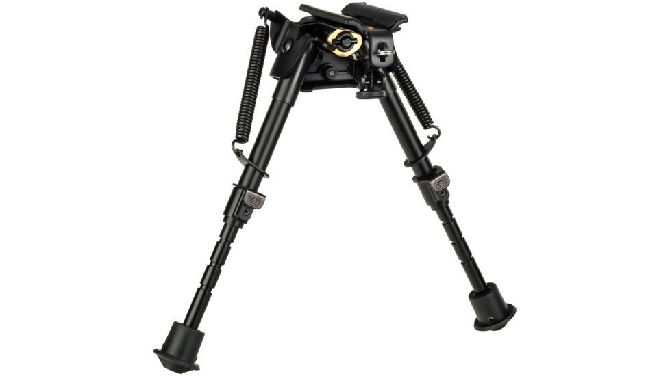 Aimtech Stud Mount 6-9 in Adjustable Lever Locking Pivot Notched Leg Bipod, Heavy Duty, Black, AFA-10755