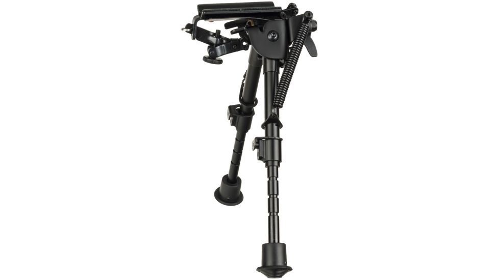 Aimtech Stud Mount 6-9 in Adjustable Lever Locking Pivot Notched Leg Bipod, Heavy Duty, Black, AFA-10755