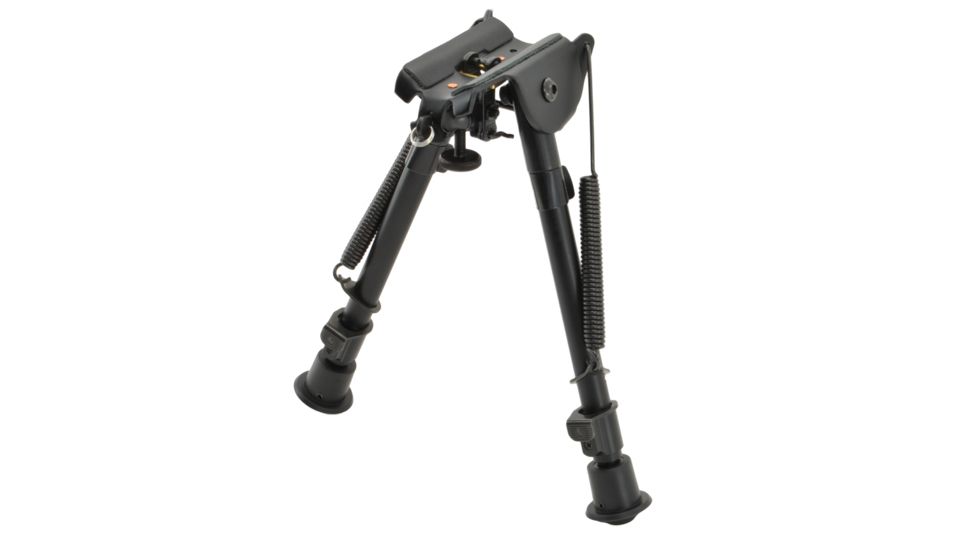 Aimtech Stud Mount 9-13 in Adjustable Lever Locking Pivot Notched Leg Bipod, Heavy Duty, Black, AFA-10756 