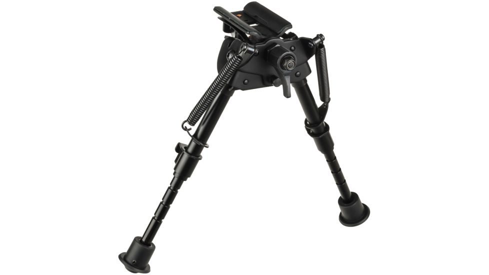 Aimtech Stud Mount 6-9 in Adjustable Lever Locking Pivot Notched Leg Bipod, Heavy Duty, Black, AFA-10755
