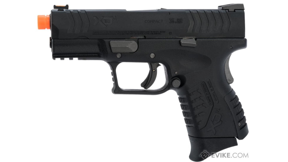 Air Venturi Springfield Armory Licensed XDM Gas Blowback Airsoft Training Pistol, 3.8 Compact, Black, SA-XDM38GBB6-B