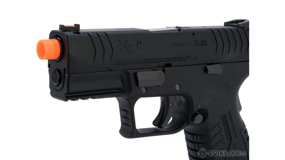 Air Venturi Springfield Armory Licensed XDM Gas Blowback Airsoft Training Pistol, 3.8 Compact, Black, SA-XDM38GBB6-B
