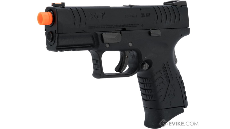 Air Venturi Springfield Armory Licensed XDM Gas Blowback Airsoft Training Pistol, 3.8 Compact, Black, SA-XDM38GBB6-B