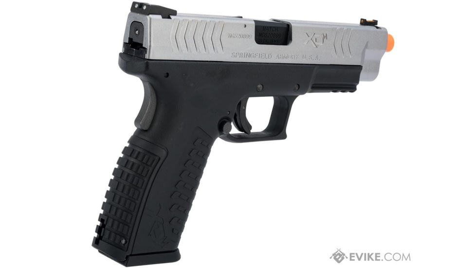 Air Venturi Springfield Armory Licensed XDM Gas Blowback Airsoft Training Pistol, 4.5 Duty, 2-Tone, Black/Silver, SA-XDM45GBB6-SB
