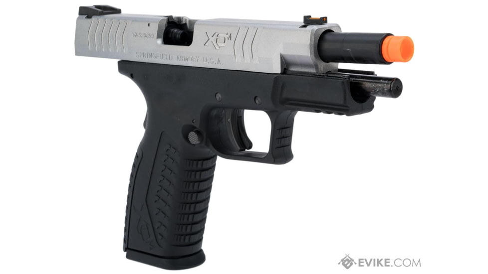 Air Venturi Springfield Armory Licensed XDM Gas Blowback Airsoft Training Pistol, 4.5 Duty, 2-Tone, Black/Silver, SA-XDM45GBB6-SB