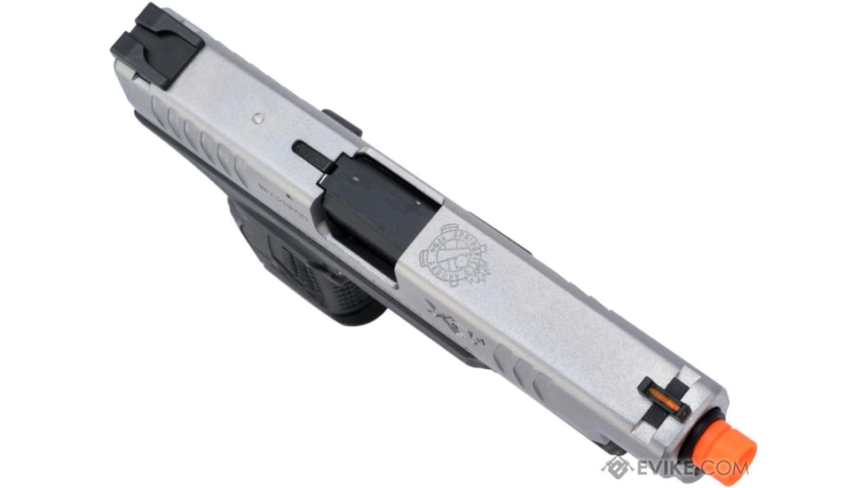 Air Venturi Springfield Armory Licensed XDM Gas Blowback Airsoft Training Pistol, 4.5 Duty, 2-Tone, Black/Silver, SA-XDM45GBB6-SB