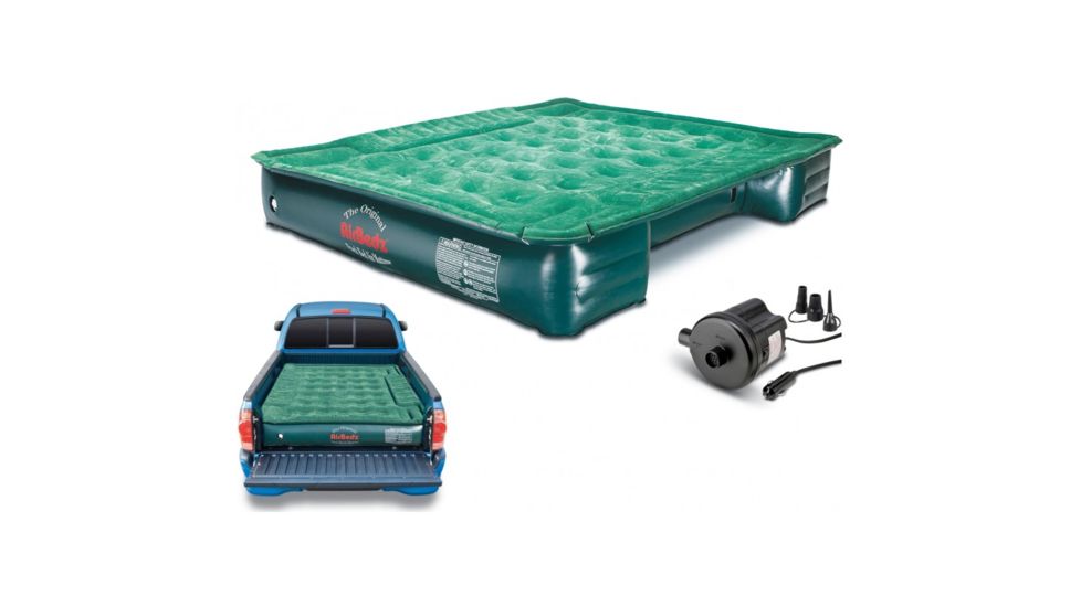 Airbedz Lite Mid-Size 6 to 6.5ft Short Truck Bed Air Mattress w/ DC Corded Pump, Green, PPI PV203C