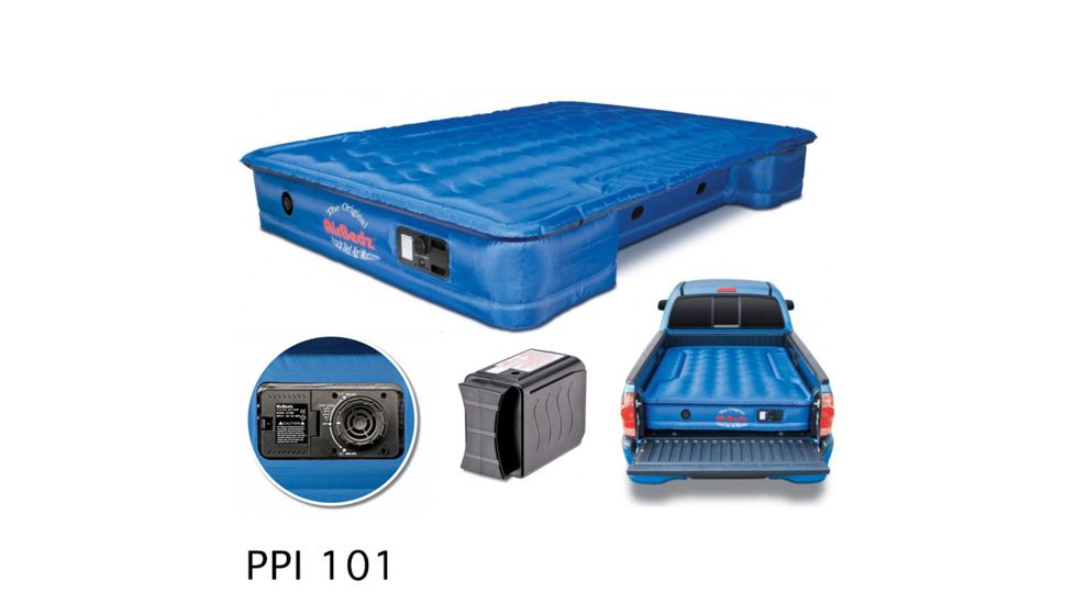 Airbedz Original Full Size 8 Foot Long Inflatable Truck Bed w/ Built-in Rechargeable Battery Air Pump, Blue, PPI 101