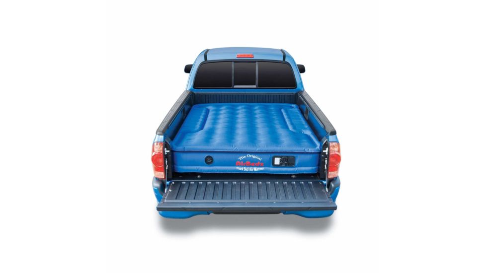 Airbedz Original Full Size 6 to 6.5 ft Short Inflatable Truck Bed w/ Built-in Rechargeable Battery Air Pump, Blue, PPI102
