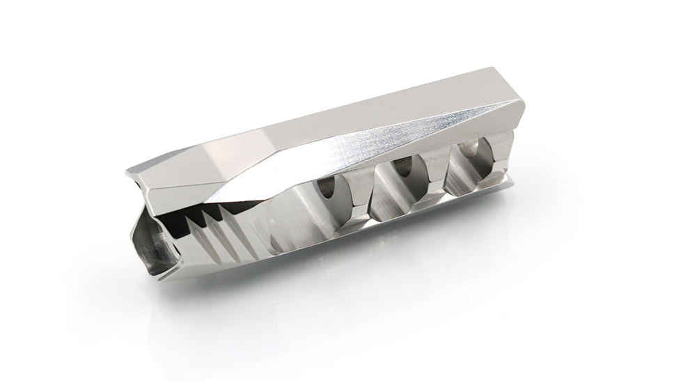 Airborne Arms AAS8 Spectre Muzzle Brake, AR, .308 Win/ 7.62x39mm/ 6.8mm Rem SPC/ 6.5/ 6mm ARC, 5/8x24 Thread, Silver, AAUP-AAS8