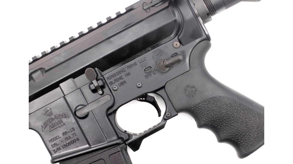 Airborne Arms Geronimo Trigger System, Compact Talon, AR-9/ AR-10/ AR-15, 3-4 lb Pull Weights, Ambidextrous, Curved, Black, Compact, ABN-AAGT-CSB1