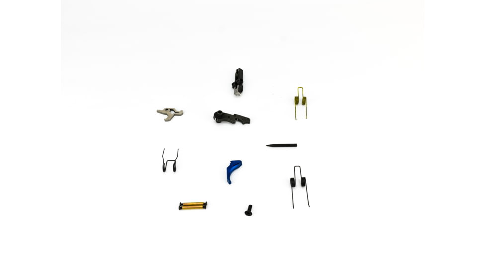 Airborne Arms Geronimo Trigger System, Compact Talon, AR-9/ AR-10/ AR-15, 3-4 lb Pull Weights, Ambidextrous, Curved, Blue, Compact, ABN-AAGT-CSU1