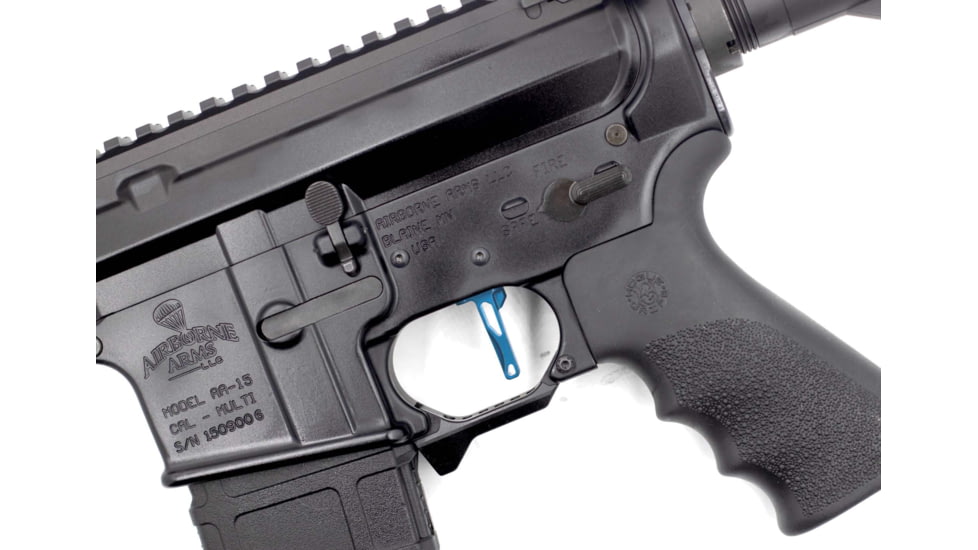 Airborne Arms Geronimo Trigger System - Straight Talon, 3-4lb, Blue, Small, AAGT-SLK1
