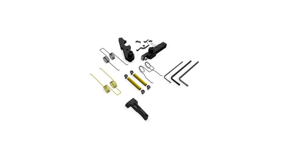 Airborne Arms Geronimo Trigger System, Straight Talon, AR-9/ AR-10/ AR-15, 3-4 lb Pull Weights, Ambidextrous, Flat, Black, Small, ABN-AAGT-SBK1