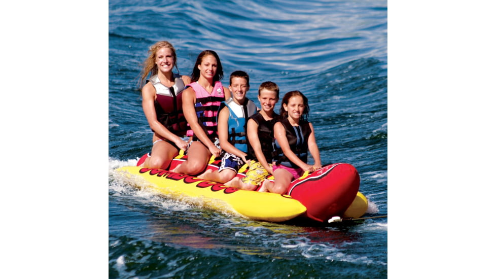 Airhead Jumbo Dog Towable, 5 Rider, Red / Yellow, HD-5