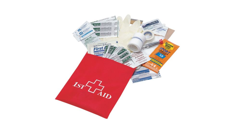 Airhead Waterproof First Aid Kit w/Hook and Loop Mount, Red, FAK-2