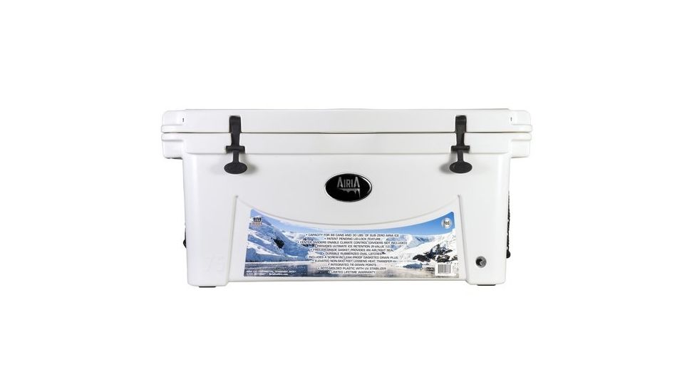 AiriA Roto-Molded Cooler w/ Three 2 Degree Ice Bricks, White, 75 Quart, 250-014-124