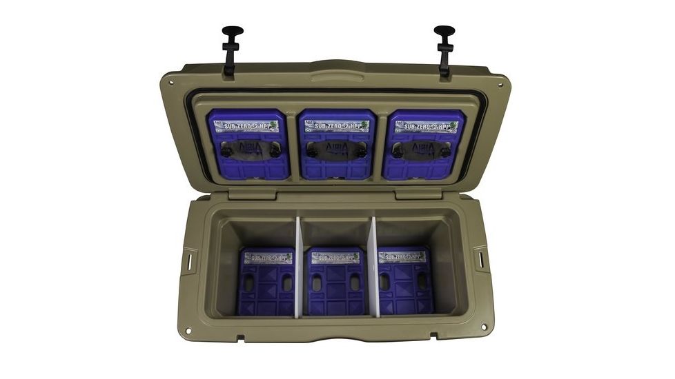 AiriA Roto-Molded Cooler w/ Three 2 Degree Ice Bricks, Tan, 75 Quart, 250-014-125