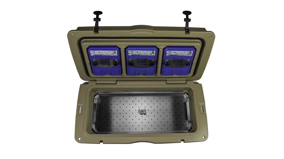 AiriA Roto-Molded Cooler w/ Three 2 Degree Ice Bricks, Tan, 75 Quart, 250-014-125