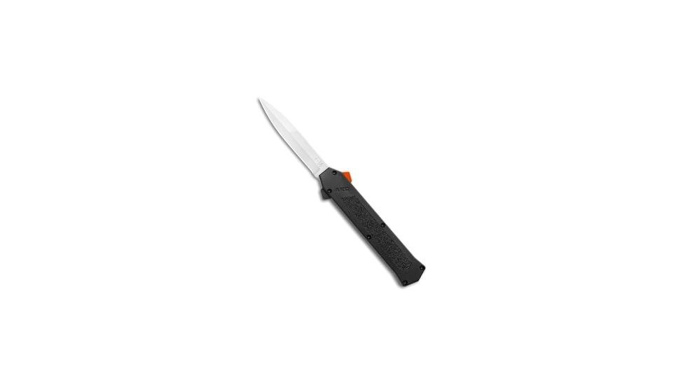 Akc AKC F-16 D/A Bayo OTF Automatic Knife Black w/ Orange Button 3.3" Satin, Black, 440, adult, BHQ-102935