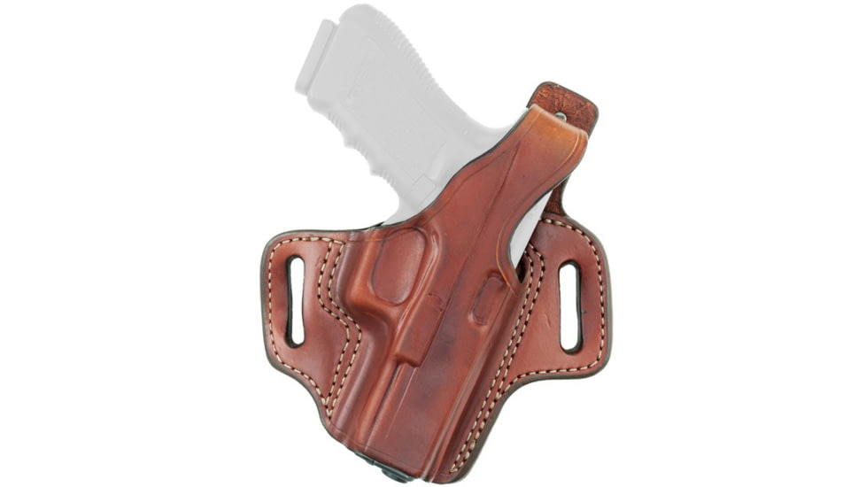 Aker Leather Hugger XL OWB Holster, Colt 1911 Commander 4in, Left, Plain, Tan, H178TPL-COCOMM