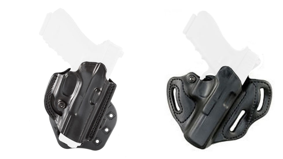 Aker Leather Aker - 268a Flatsider Paddle Xr19 Strapless Open Top Holster, Black, Tan