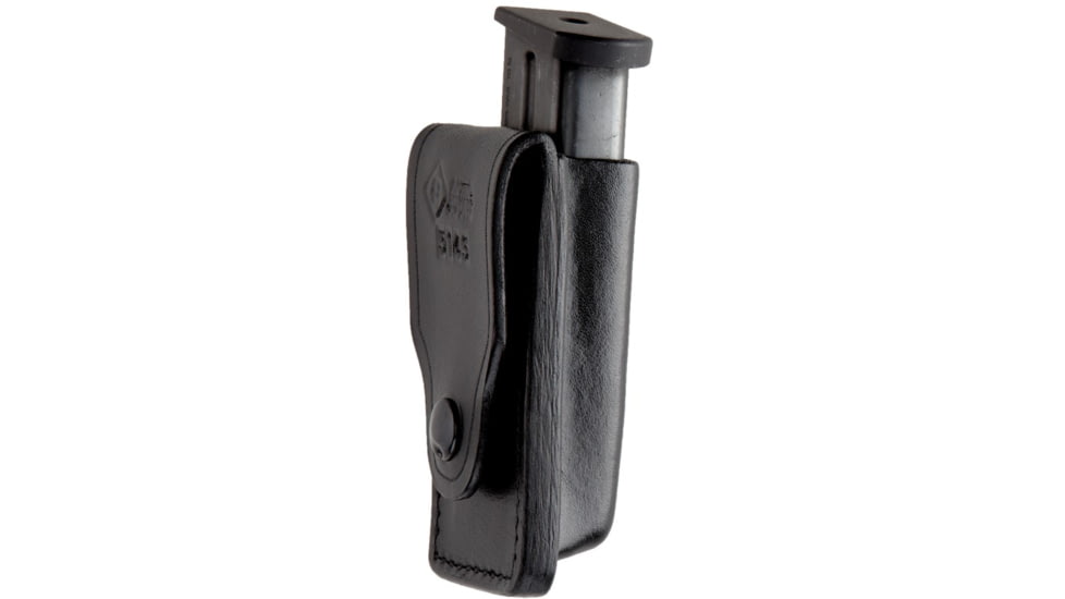 Aker Leather Model 514S SMP Snap-On Magazine Pouch, .45 ACP, Single Stack, Ambidextrous, Plain, Black, A514S-BP-1