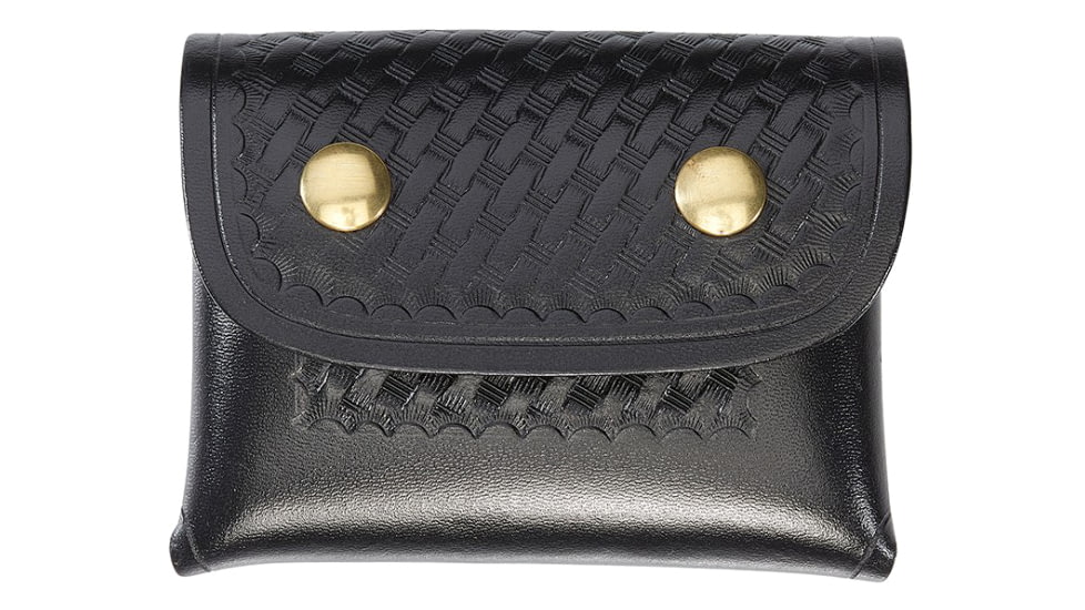Aker Leather Model 586 Surgical Glove Pouch, Black Snap, Small, Basketweave, Black, A586-BW-BK
