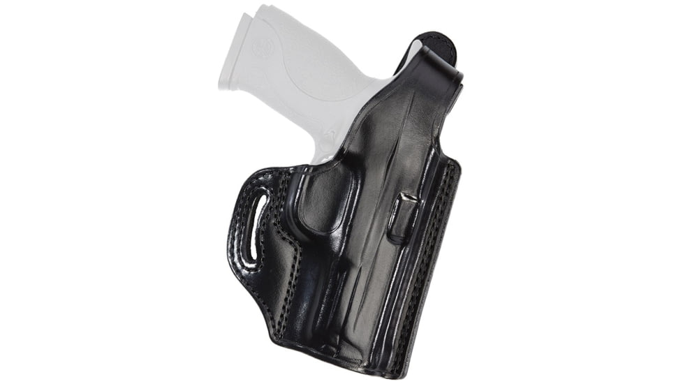 Aker Leather Model 142 Hugger Belt Slide Holster, Colt 1911, Left, Plain, Black, H142BPL-CO1911