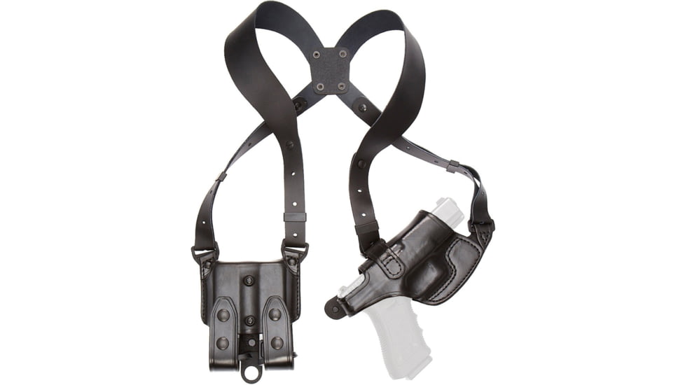 Aker Leather 101 Comfort-Flex Shoulder Holster Rig, Right, SIG Sauer P220, Plain, Black, H101BPR-SS220