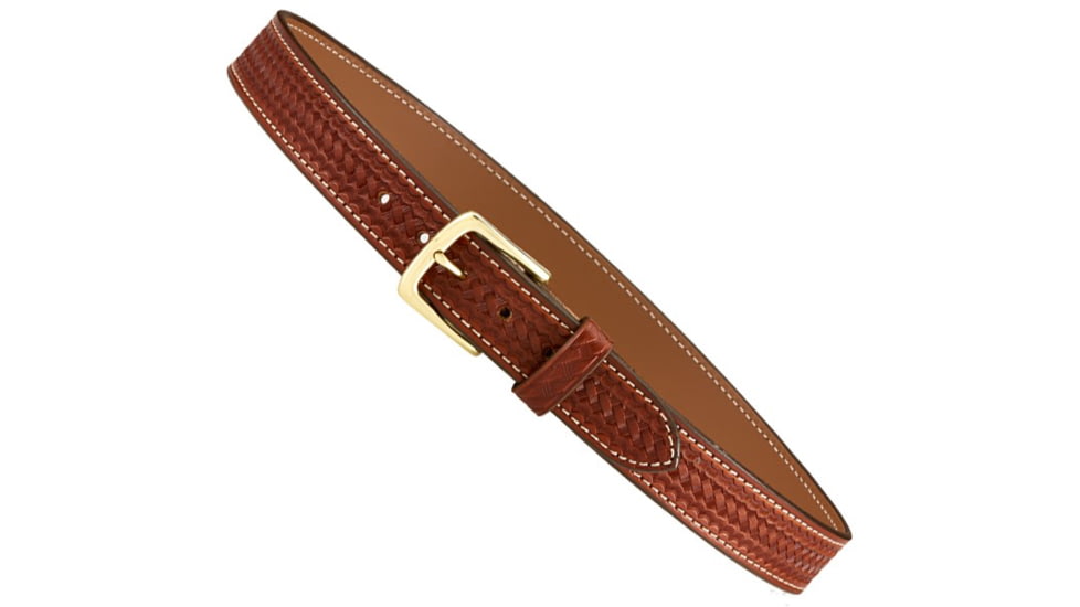 Aker Leather Dress Belt, 1-1/2, 44 in, Basketweave, Tan, B12-TW-44