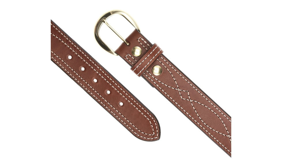 Aker Leather Fancy Stitch Belt, 1-3/4, 42 in, Plain, Tan, B13-TP-42