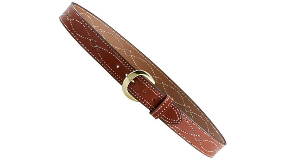 Aker Leather Fancy Stitch Belt, 1-3/4, 42 in, Plain, Tan, B13-TP-42
