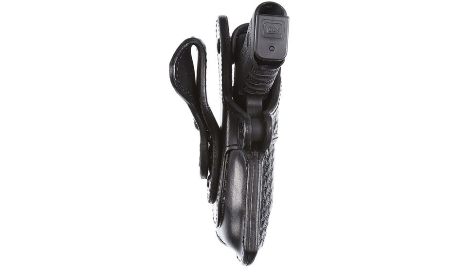 Aker Leather Model 114 Nightguard Tactical Light Low Ride Duty Holster, M&amp;P 9/40/2.0, SureFire X300U, Left, Basketweave, Black, H114BWL-MP40X3