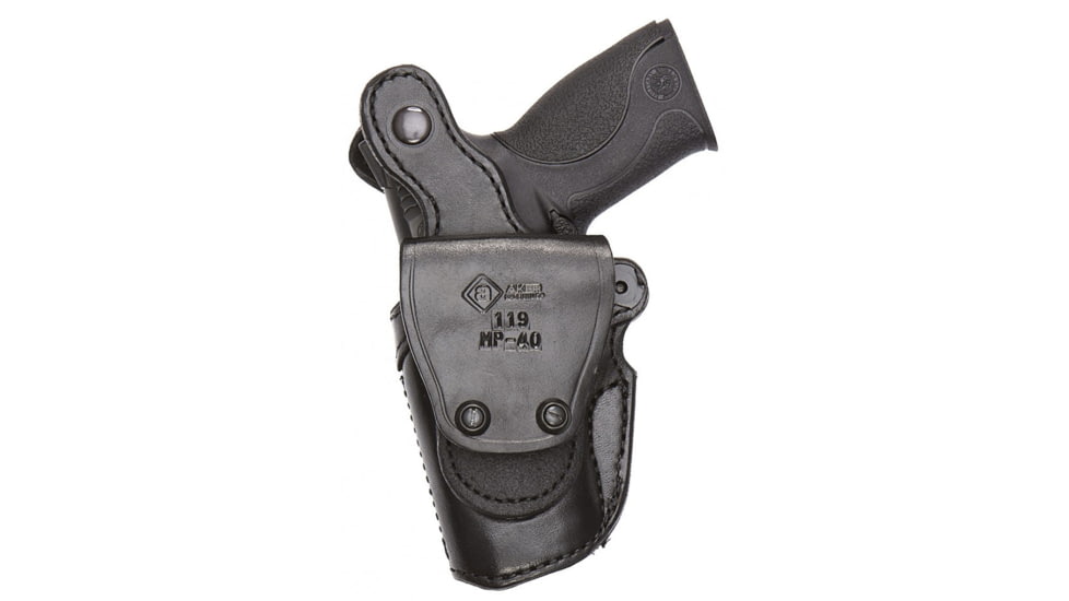 Aker Leather Model 119 Blue Line High Ride Loop Duty Holster, SIG Sauer P320C, Left, Plain, Black, H119BPL-SS320C