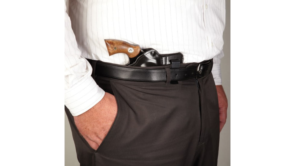 Aker Leather Model 140 IWB APNDX Revolver Holster, J-Frame 2in, Left, Plain, Black, H140BPL-SMALL