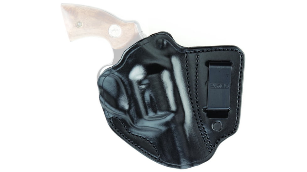 Aker Leather Model 140 IWB APNDX Revolver Holster, J-Frame 2in, Left, Plain, Black, H140BPL-SMALL