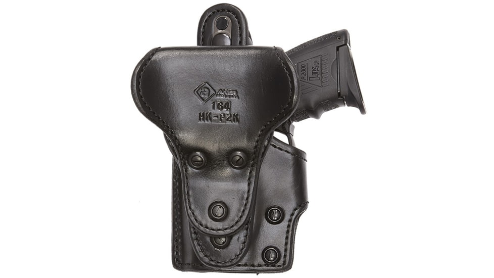 Aker Leather Model 164 Sentinel Low Ride Lined Holster, Glock 17/22/31, Left, Plain, Black, H164BPL-GL1722