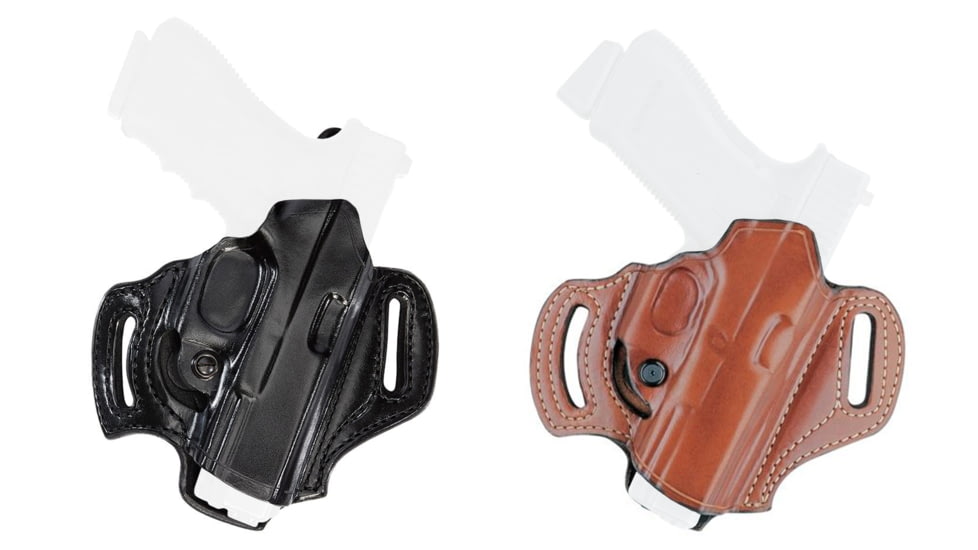 Aker Leather Model 168a Flatsider Xr13 Strapless Open Top Holsters, Black, Tan